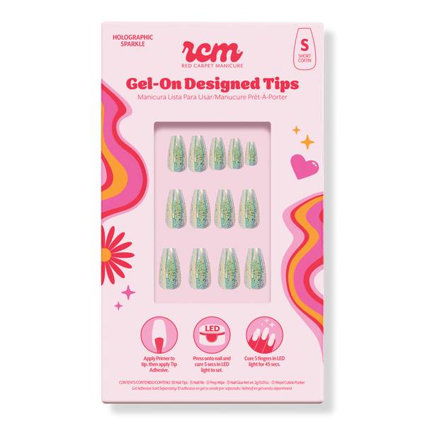 Red Carpet Manicure Gel-On LED Cured Designed Nail Art Tips #1