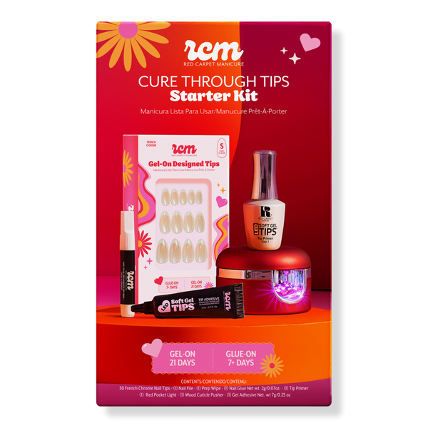 Red Carpet Manicure Gel-On Cure Through Designed Nail Art Tips Starter Kit #1