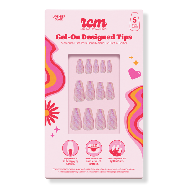 Red Carpet Manicure Gel-On LED Cured Designed Nail Art Tips #1