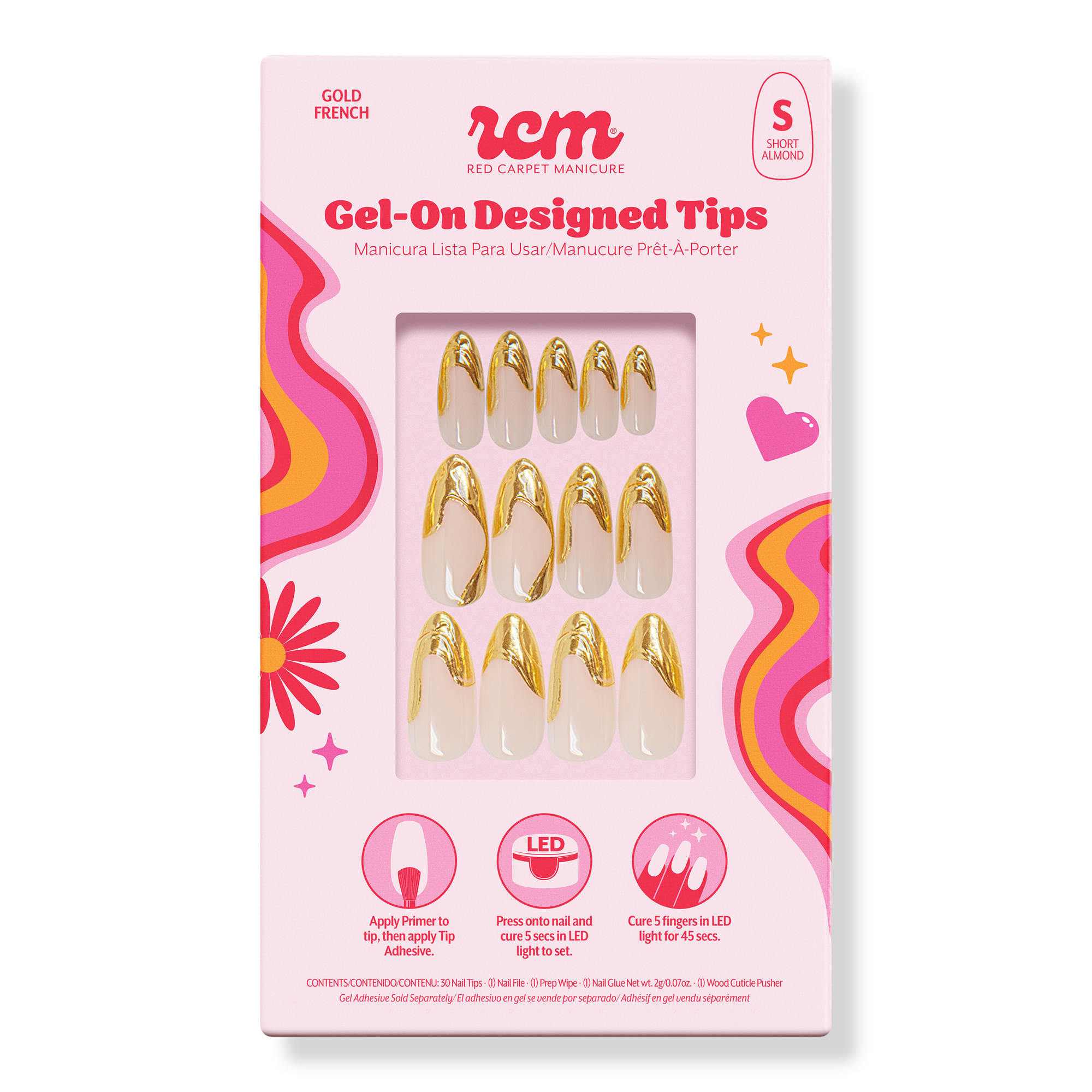 Red Carpet Manicure Gel-On LED Cured Designed Nail Art Tips #1