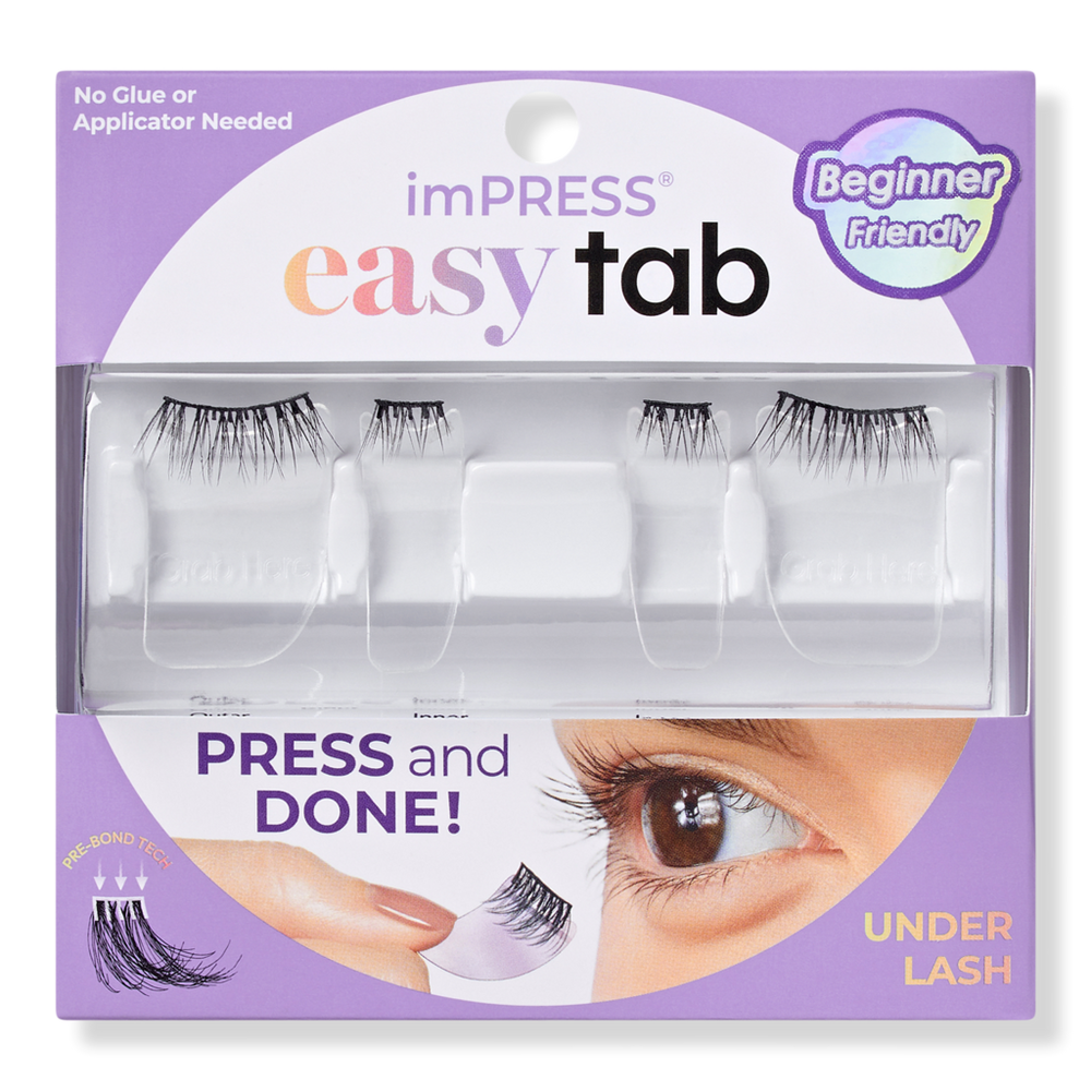 Kiss Impress Press On Falsies Easy Tab Self Adhesive Eyelashes - Authentic Natural