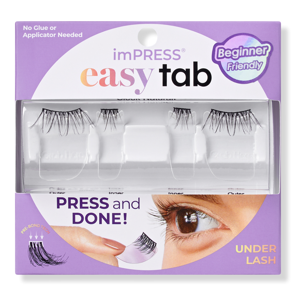 Kiss Impress Press On Falsies Easy Tab Self Adhesive Eyelashes - Sleek Natural