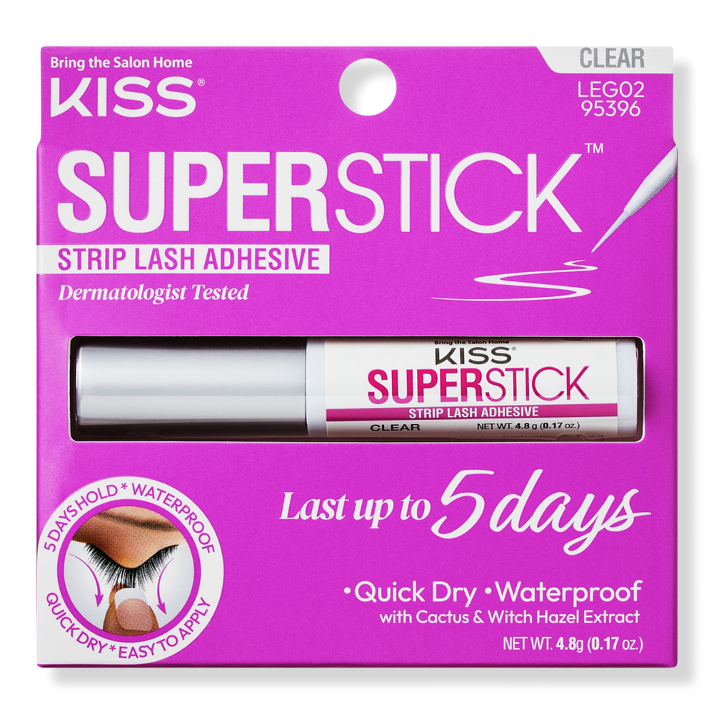 Kiss Super Stick 5-day Extended Wear Strip Lash Adhesive - Clear In Transparent
