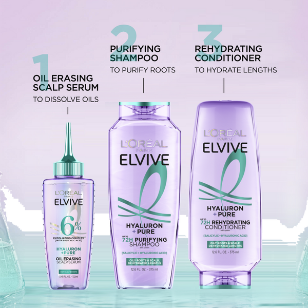 L'Oréal Elvive Hyaluron Pure 72H Rehydrating Conditioner, Oily Hair #7