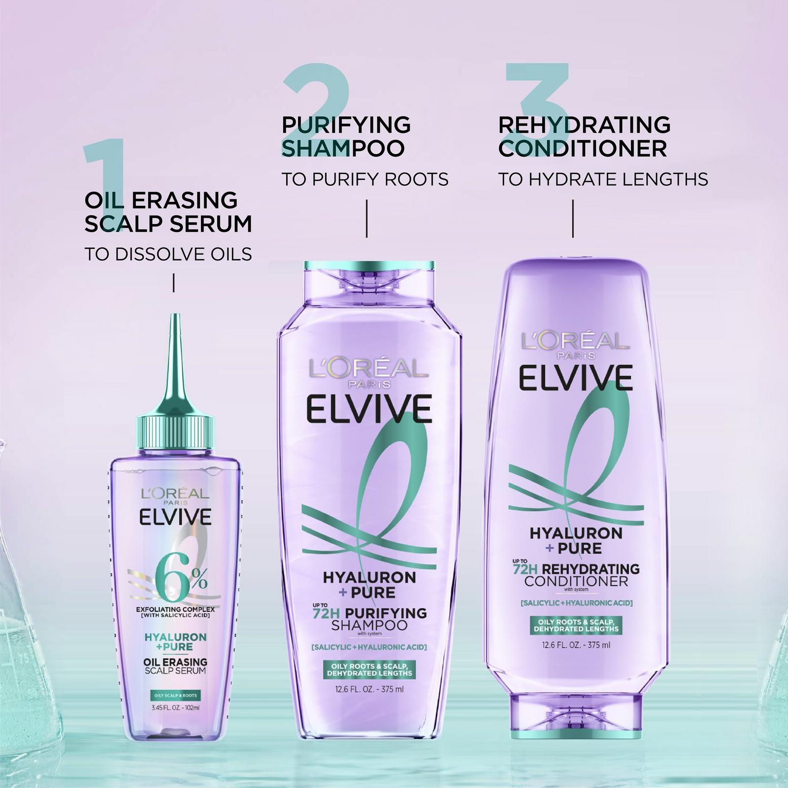 Elvive Hyaluron Pure Oil Erasing Serum, For Oily Hair