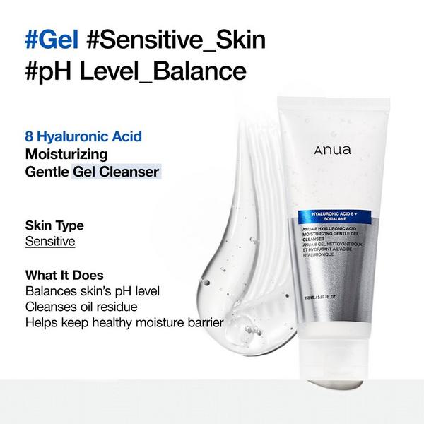 ANUA 8 Hyaluronic Acid Moisturizing Gentle Gel Cleanser #5