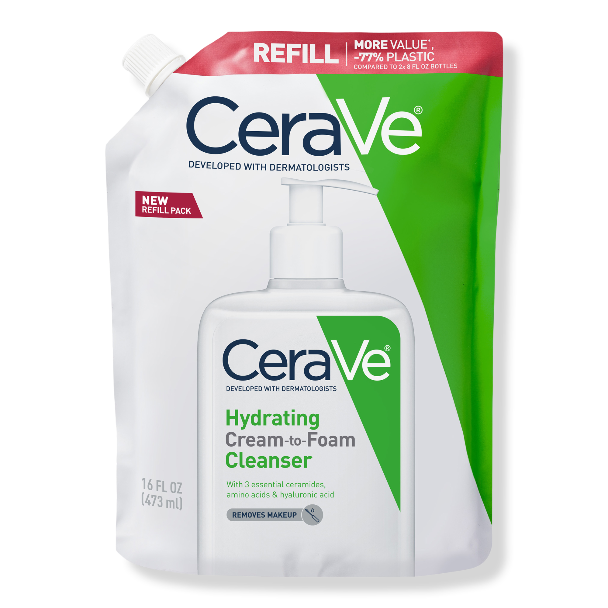 CeraVe Hydrating Cream-to-Foam Face Wash for Balanced to Dry Skin #1