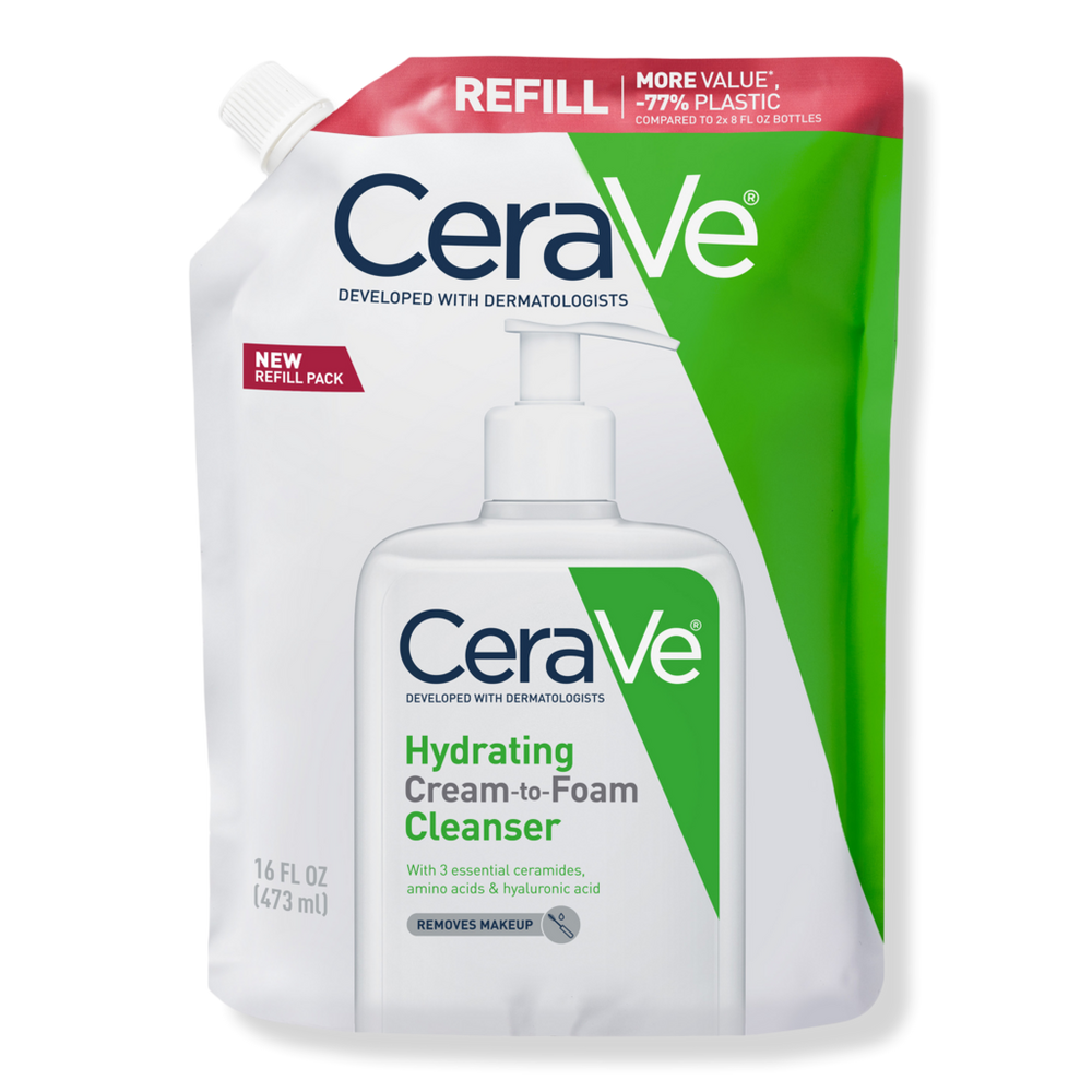 CeraVe Hydrating Cream-to-Foam Face Wash for Balanced to Dry Skin
