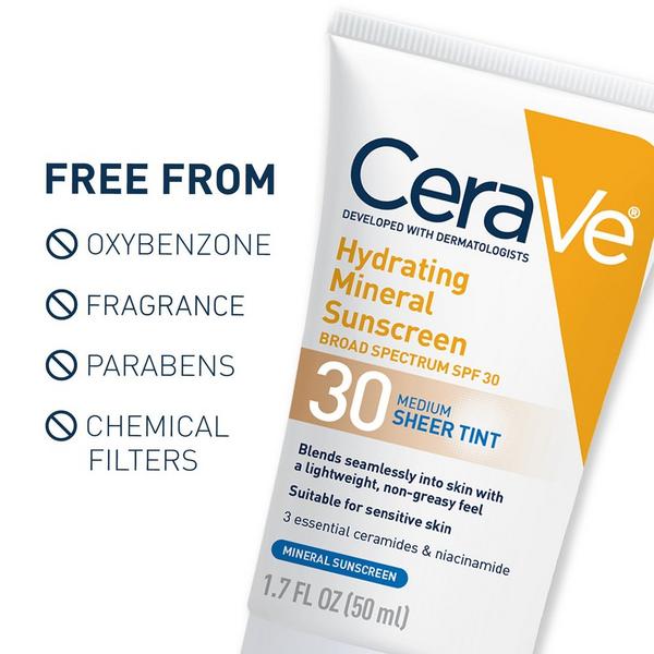 CeraVe Hydrating Mineral Sunscreen Face Lotion with Sheer Tint SPF 30 #4