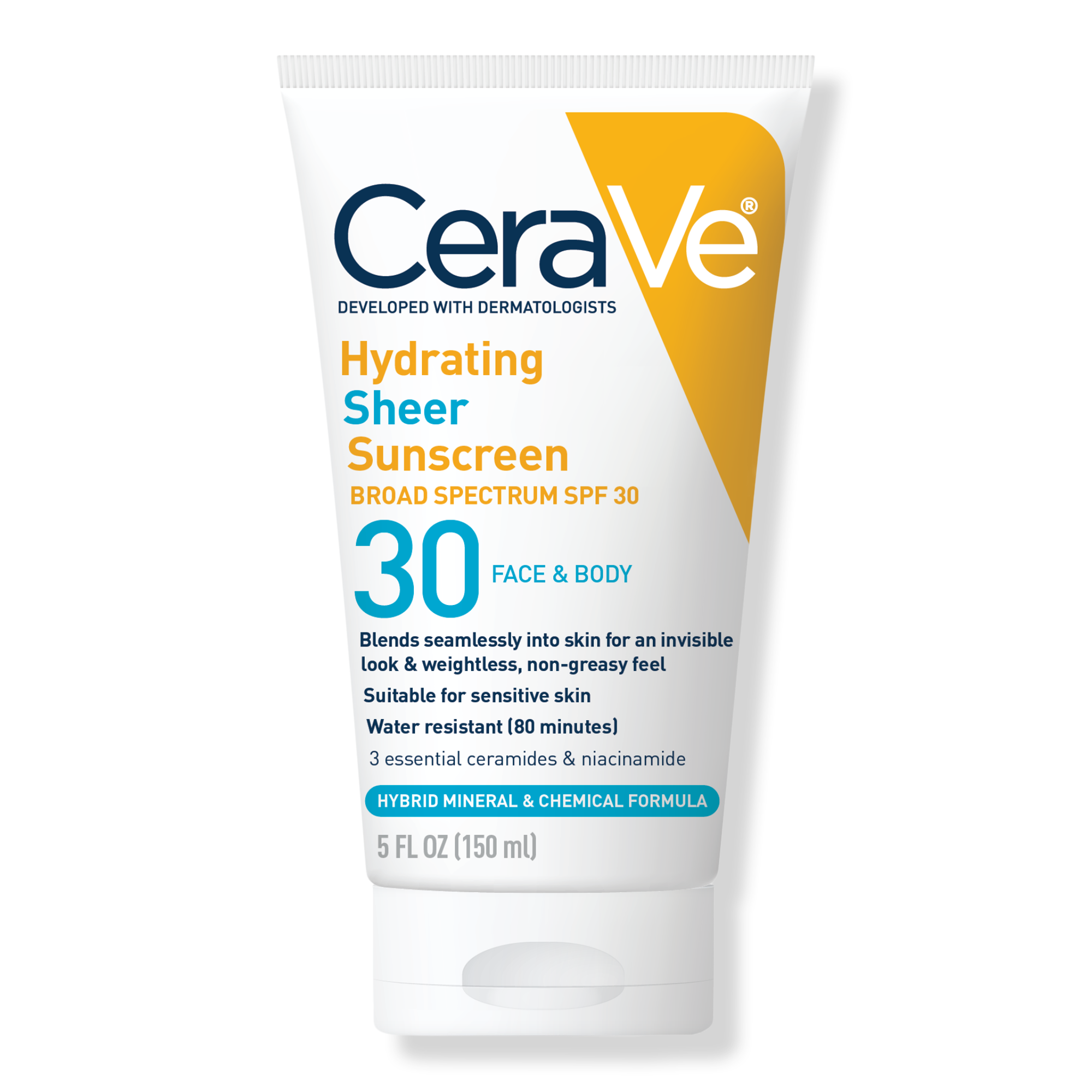 CeraVe Hydrating Sheer Sunscreen Face and Body Lotion with SPF 30 #1