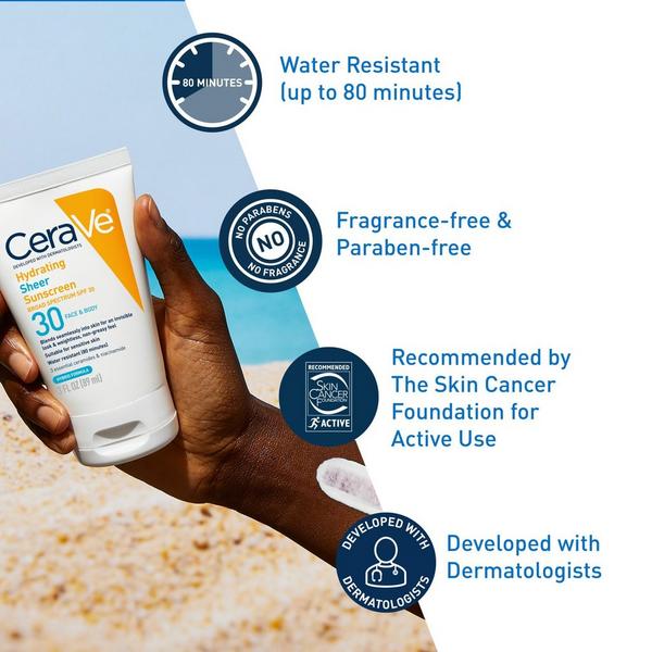 CeraVe Hydrating Sheer Sunscreen Face and Body Lotion with SPF 30 #2