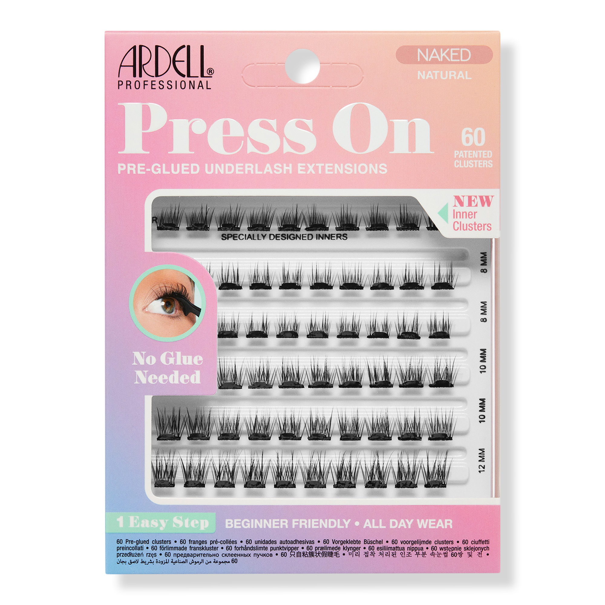 Ardell Press On Pre-glued Underlash Extensions, Naked Natural #1