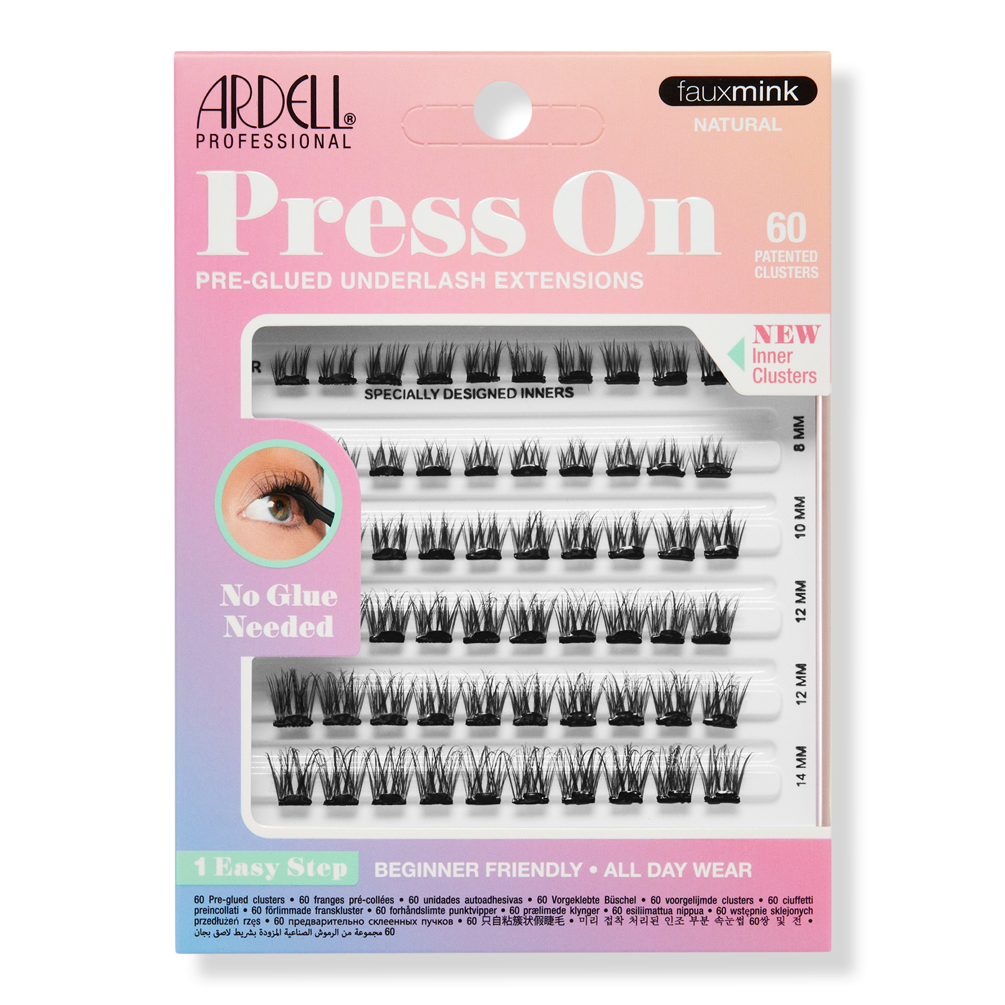 Ardell Press On Pre-glue Underlash Extensions, Faux Mink Natural #1