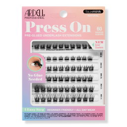 Ardell Press On Pre-glue Underlash Extensions, Faux Mink Natural