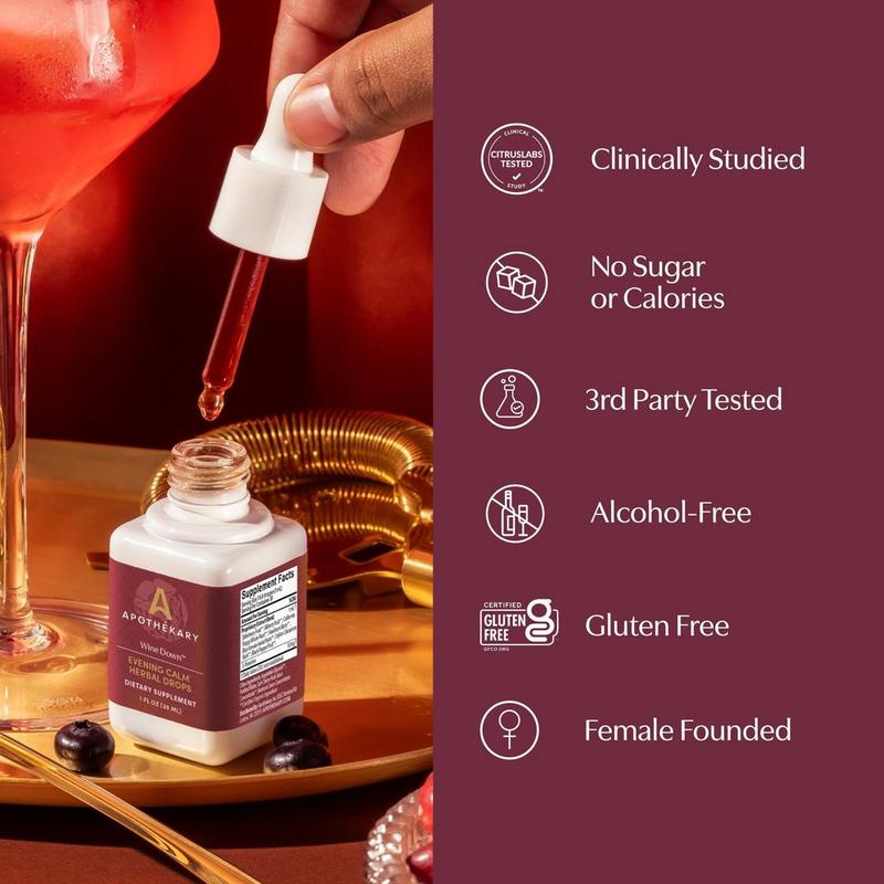 glutathione supplement alcohol Apothékary - 1.0 oz Wine Down Relaxation Support Tincture Kem Nám KyungLab Glutathione Pack Size:Pack of 1 Even skin tone