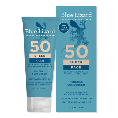 BLUE LIZARD AUSTRALIAN SUNSCREEN Sheer Mineral Sunscreen Lotion for Face SPF 50