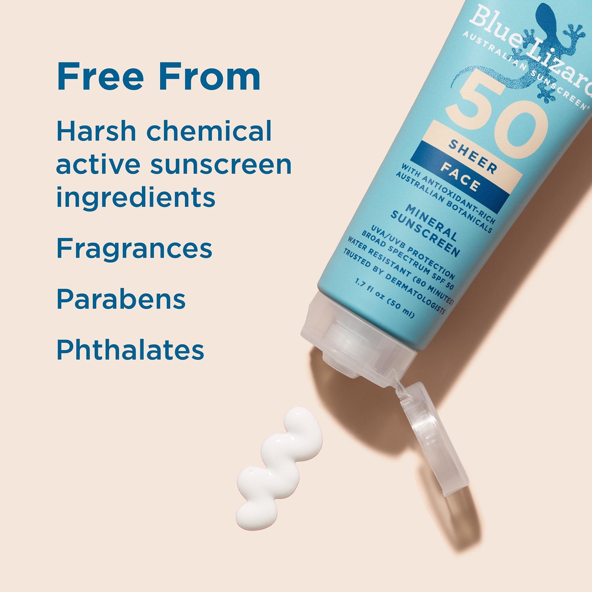 Минеральный солнцезащитный лосьон для лица Blue Lizard Australian Sunscreen Sheer SPF 50 — фото 4