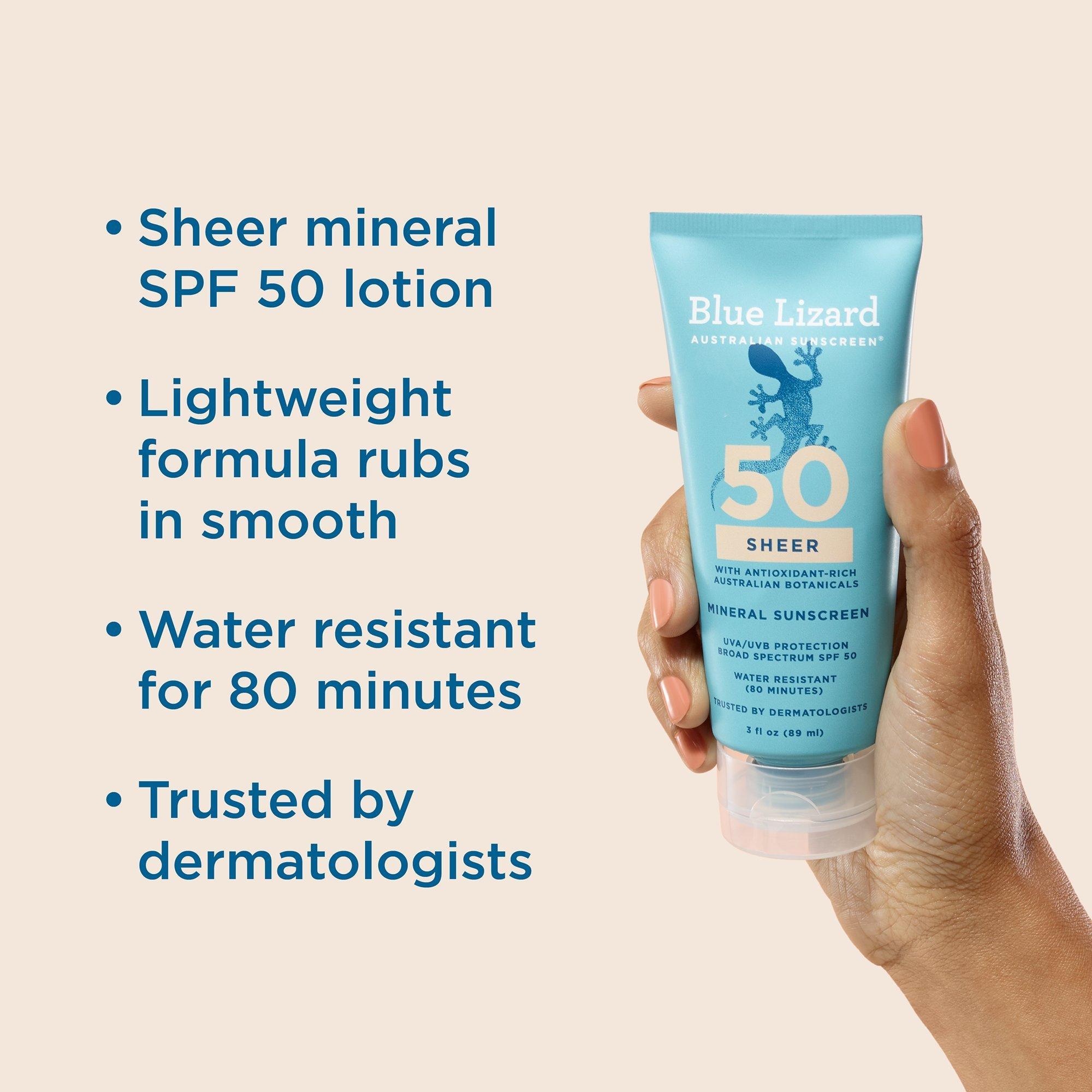 Минеральный солнцезащитный лосьон Blue Lizard Australian Sunscreen Sheer SPF 50 — фото 3