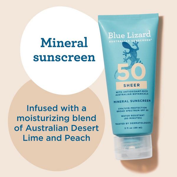 BLUE LIZARD AUSTRALIAN SUNSCREEN Sheer Mineral SPF 50 Sunscreen Lotion #4