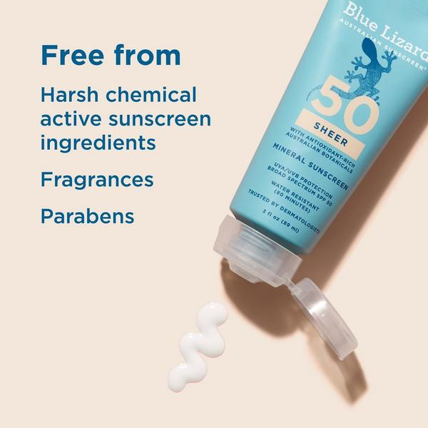 BLUE LIZARD AUSTRALIAN SUNSCREEN Sheer Mineral SPF 50 Sunscreen Lotion #5