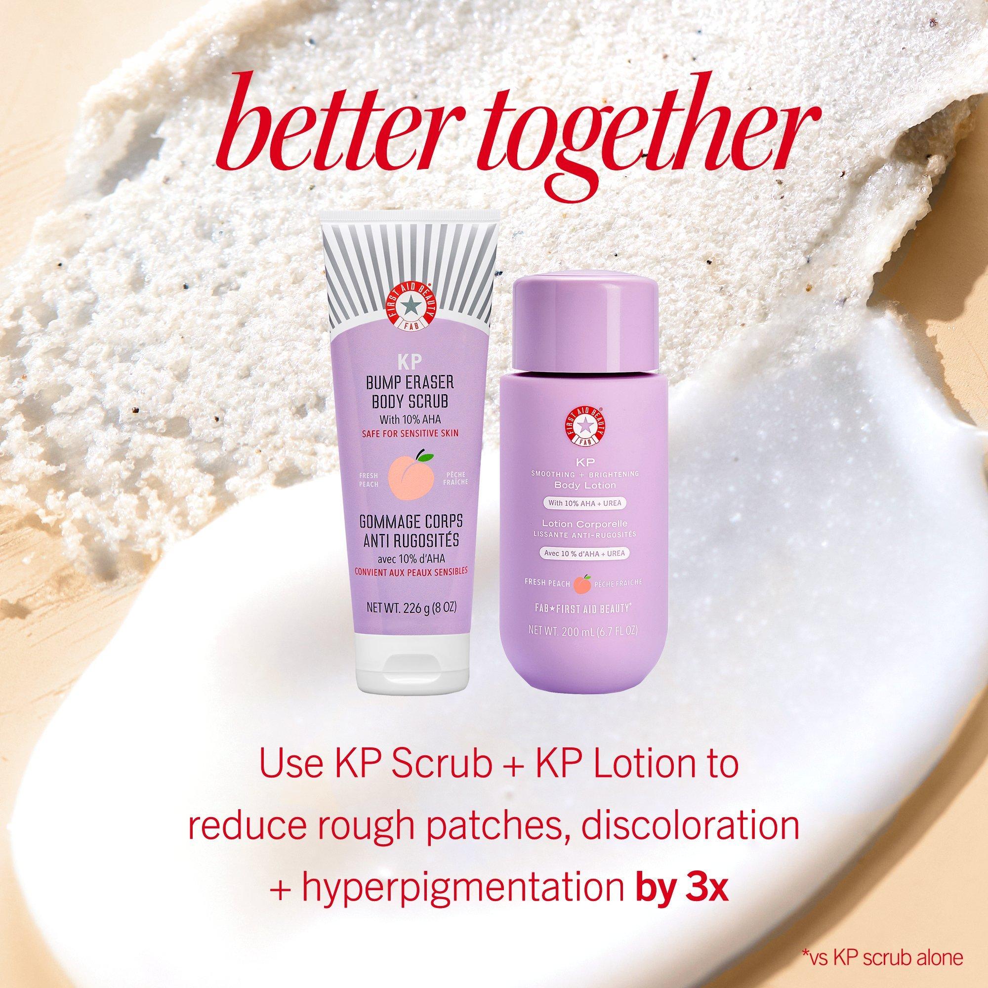 Разглаживающий осветляющий лосьон для тела First Aid Beauty KP, Fresh Peach — фото 4