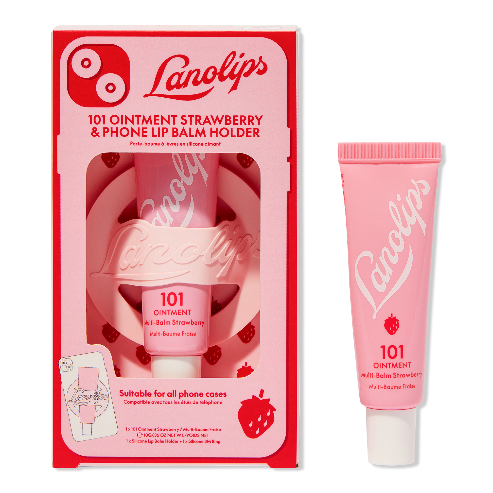 Lanolips 101 Ointment Strawberry & Phone Lip Balm Holder #1