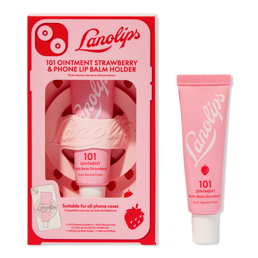 Lanolips 101 Ointment Strawberry & Phone Lip Balm Holder