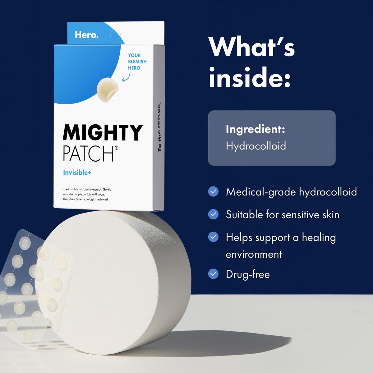 Mighty Patch Invisible+ Daytime Hydrocolloid Acne Pimple Patches - 72 ct