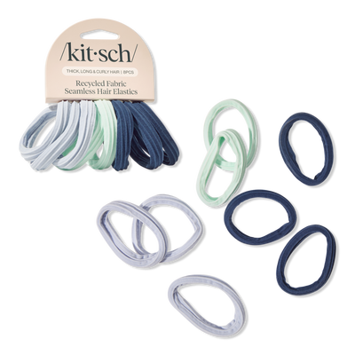 Kitsch Recycled Fabric Seamless Hair Elastics 8 Piece Set