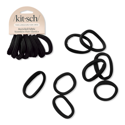 Kitsch Recycled Fabric Seamless Hair Elastics 8 Piece Set