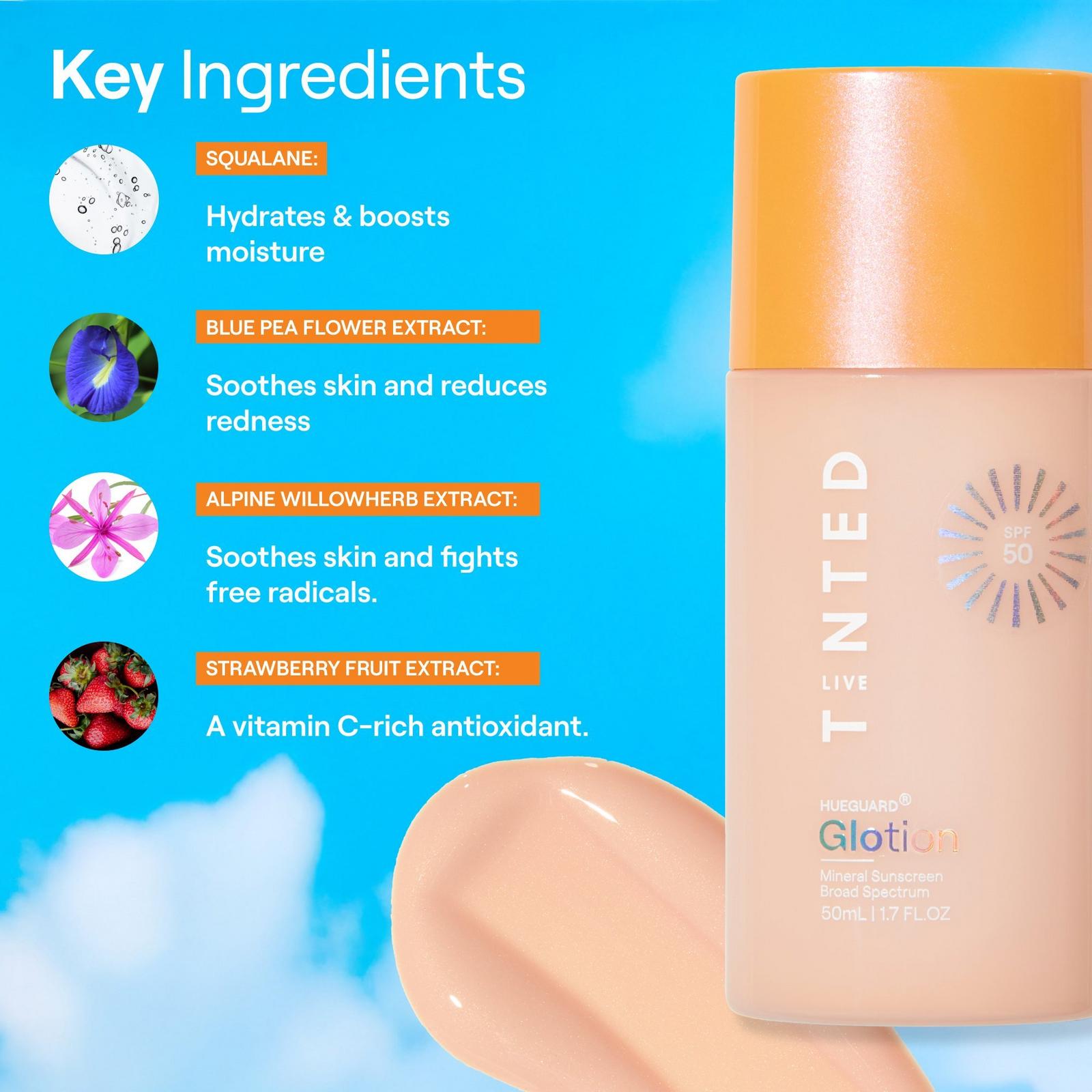 Hueguard Glotion Mineral Sunscreen Broad Spectrum SPF 50 - Shade 1