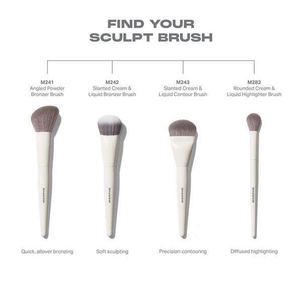 Brocha M242 Inclinada para Bronzer en Crema y Líquido 7