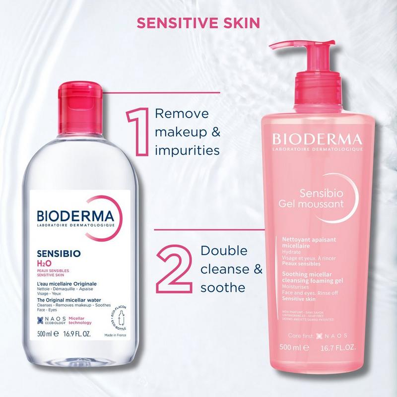 Bioderma - 16.9 oz Sensibio H2O Micellar Water Face Cleanser for