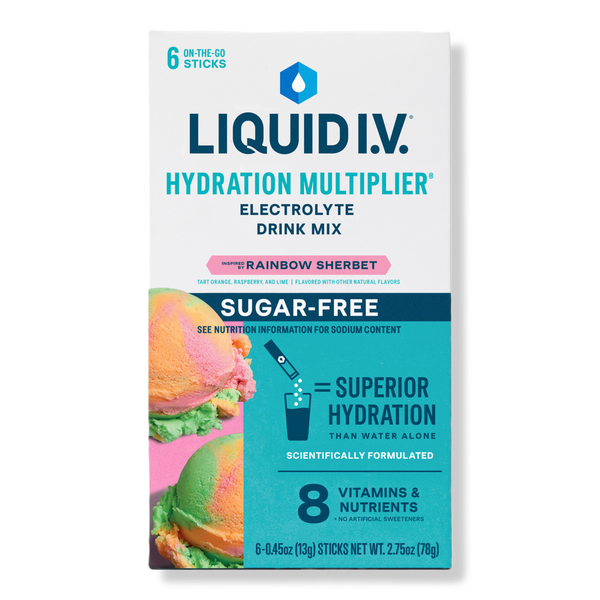 LIQUID I.V. Hydration Multiplier Electrolyte Drink Mix Sugar Free Rainbow Sherbet #2