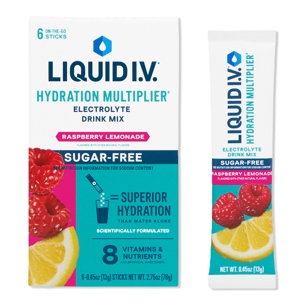 LIQUID I.V. Hydration Multiplier Electrolyte Drink Mix Sugar Free Raspberry Lemonade