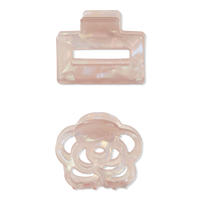 Iridescent Flower/Rectangle Clap Clips