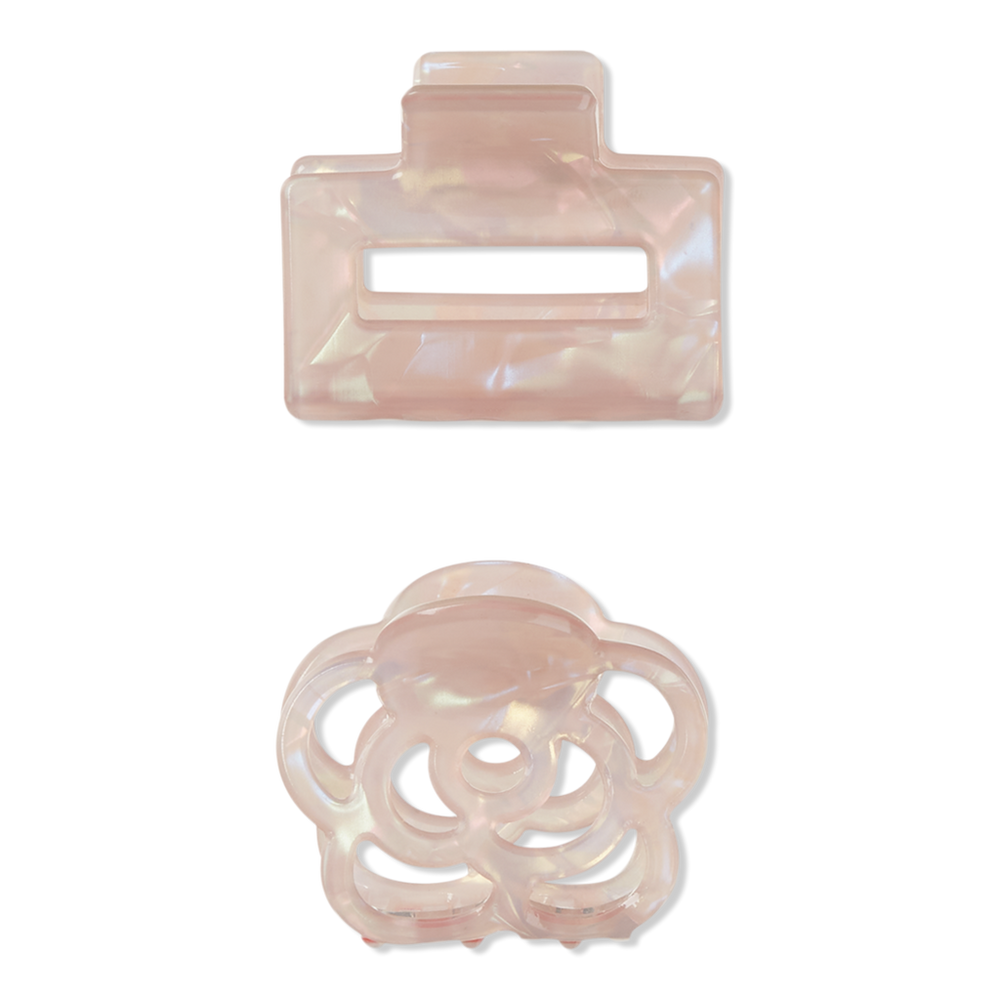 Scünci Iridescent Flower/rectangle Clap Clips
