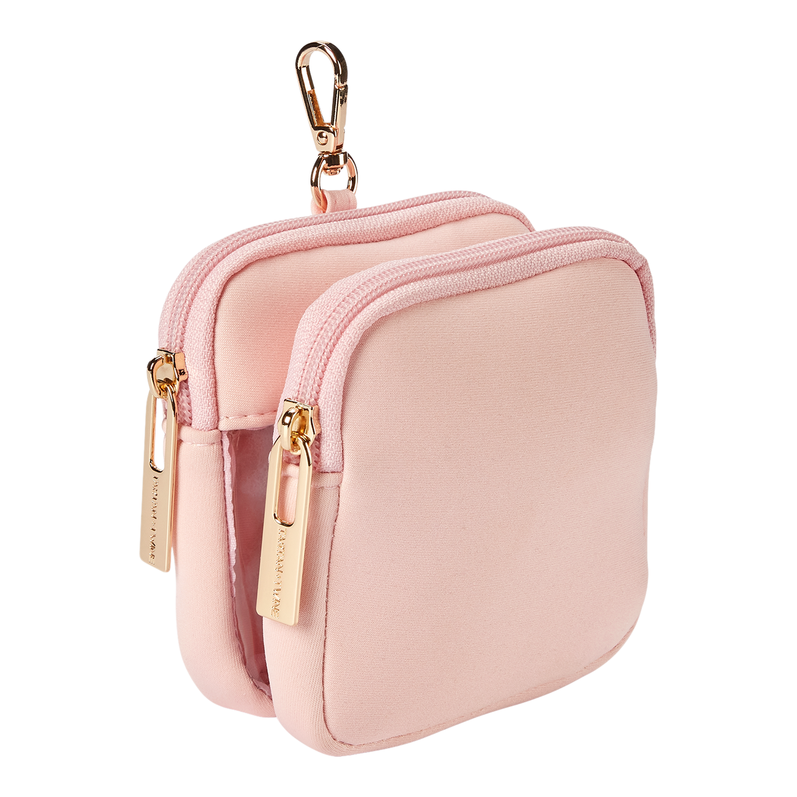 Pink Mini Double Zip Foldable Pouch