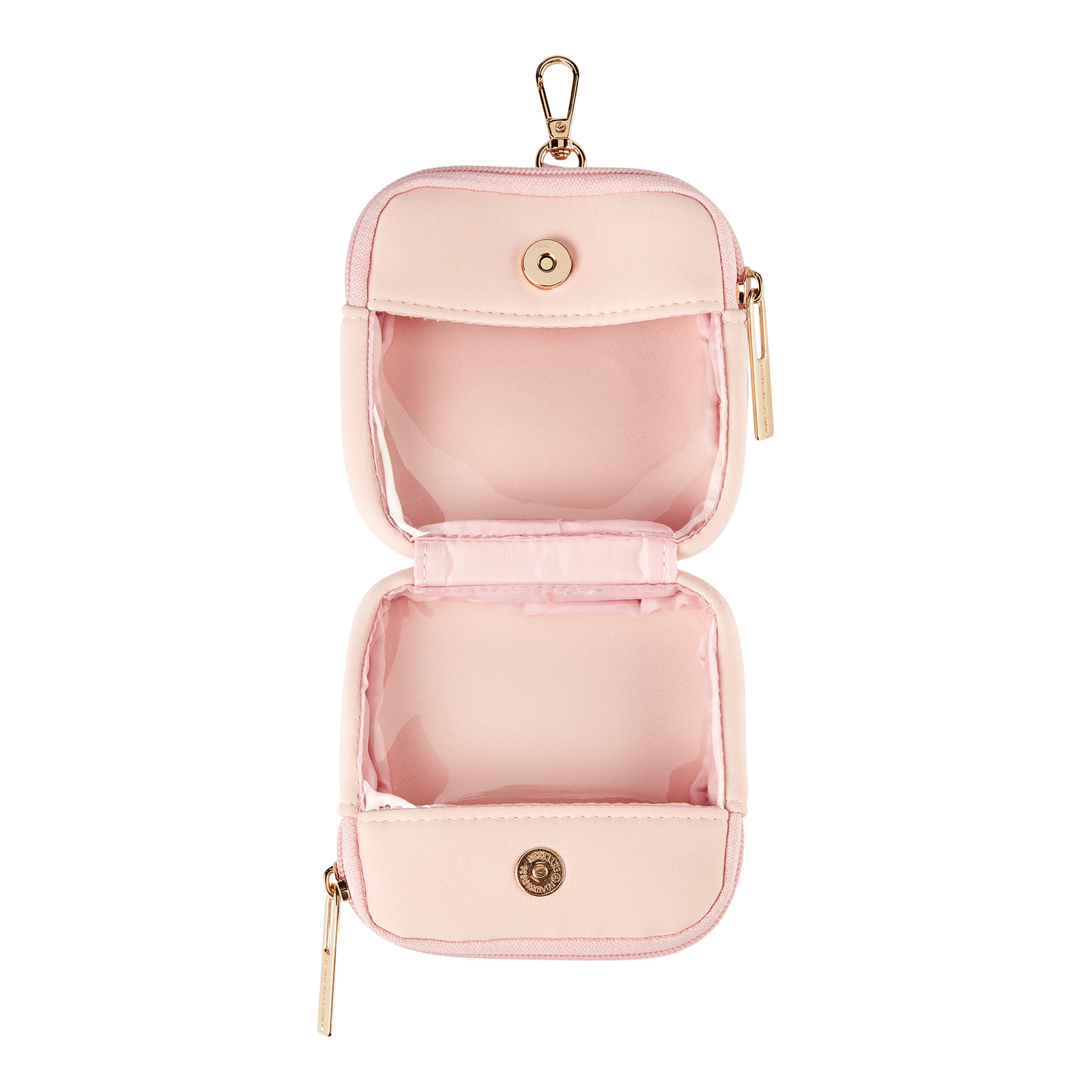 Pink Mini Double Zip Foldable Pouch
