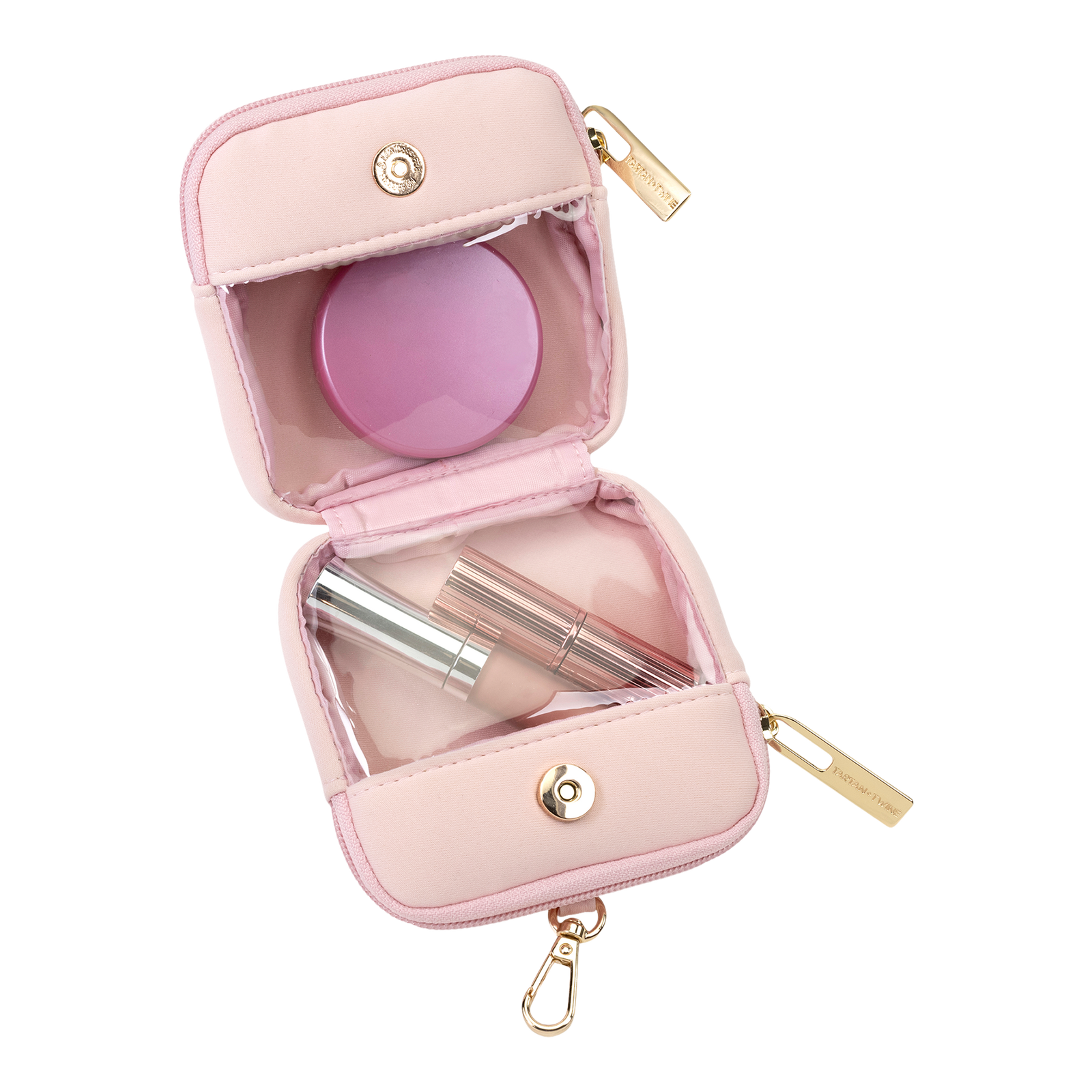 Pink Mini Double Zip Foldable Pouch