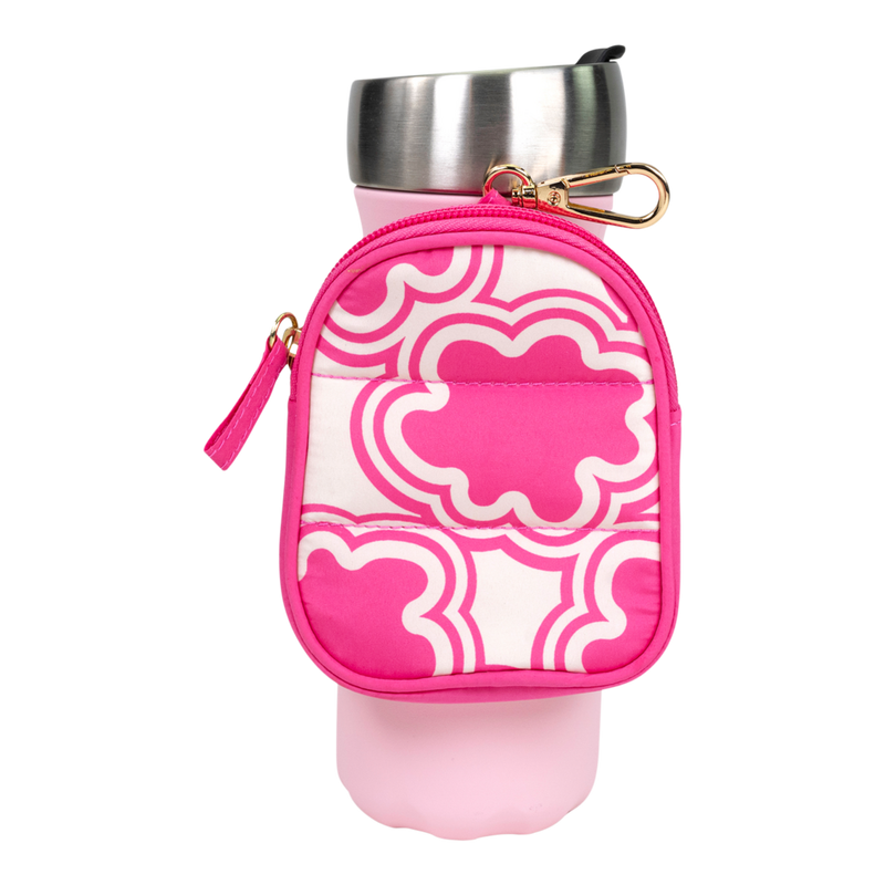 Tartan + Twine Floral Pink Water Bottle Pouch With Key Chain #4