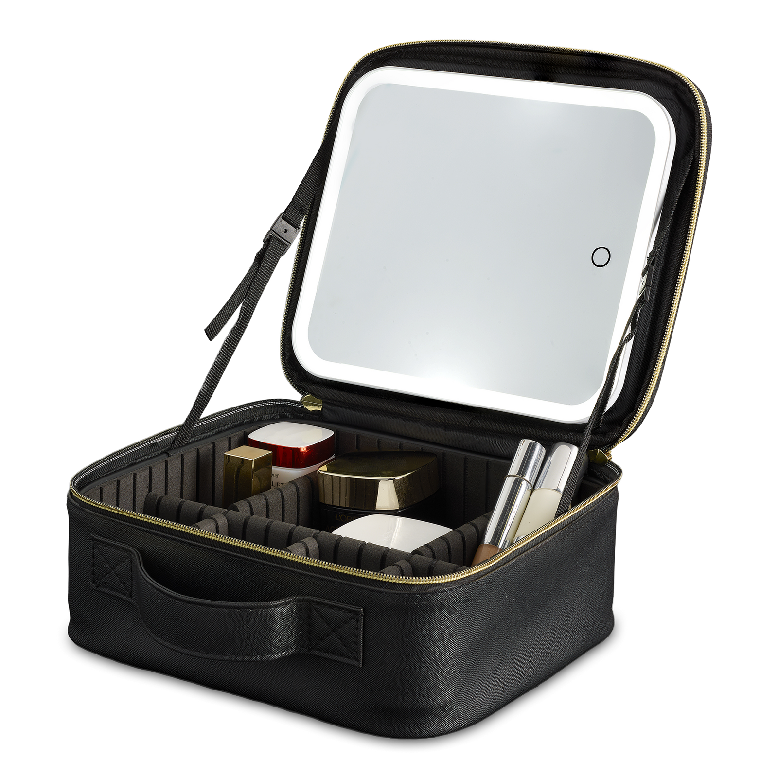 Makeup Case with LED Portable Lighted Vanity Mirror