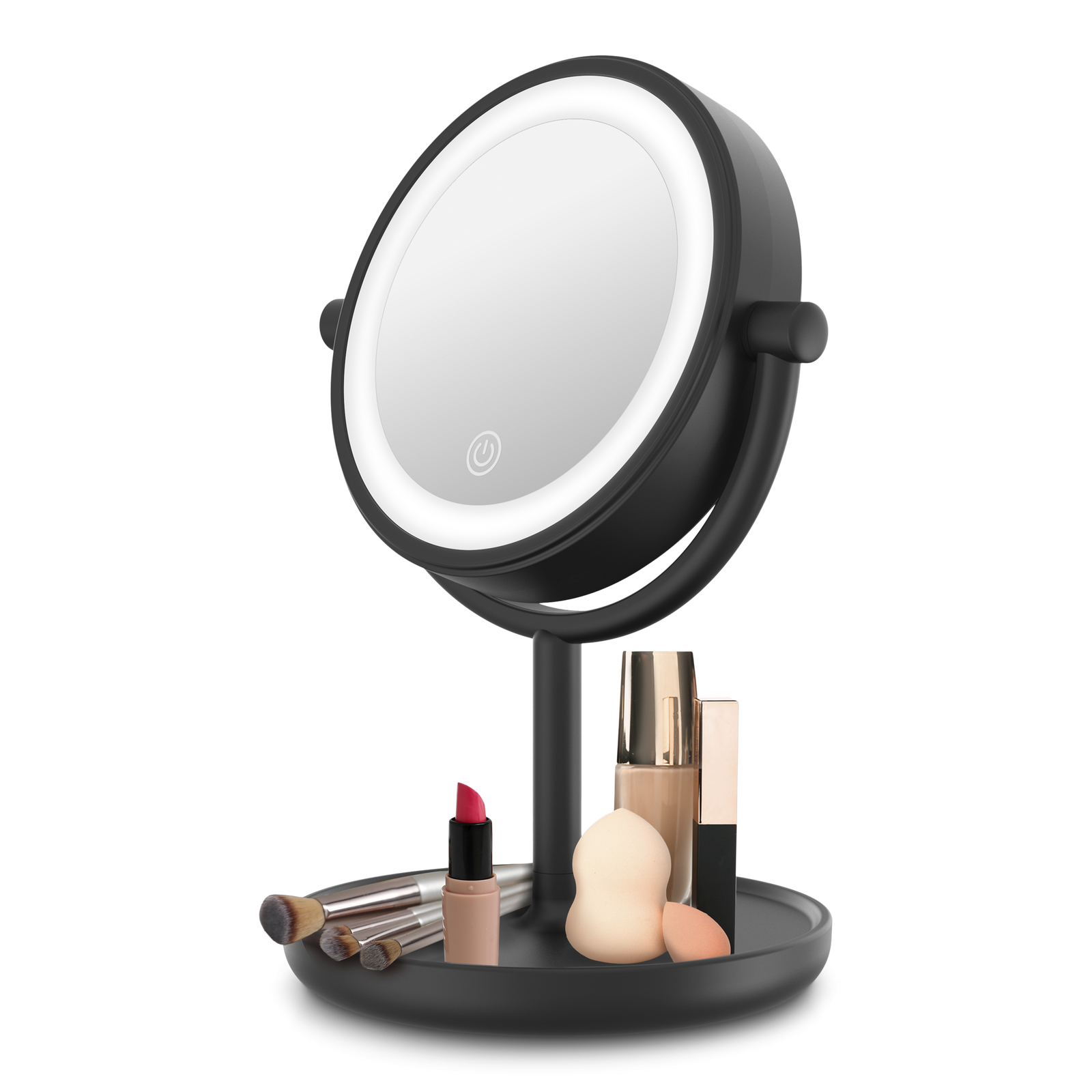 Matte Black Lighted Mirror