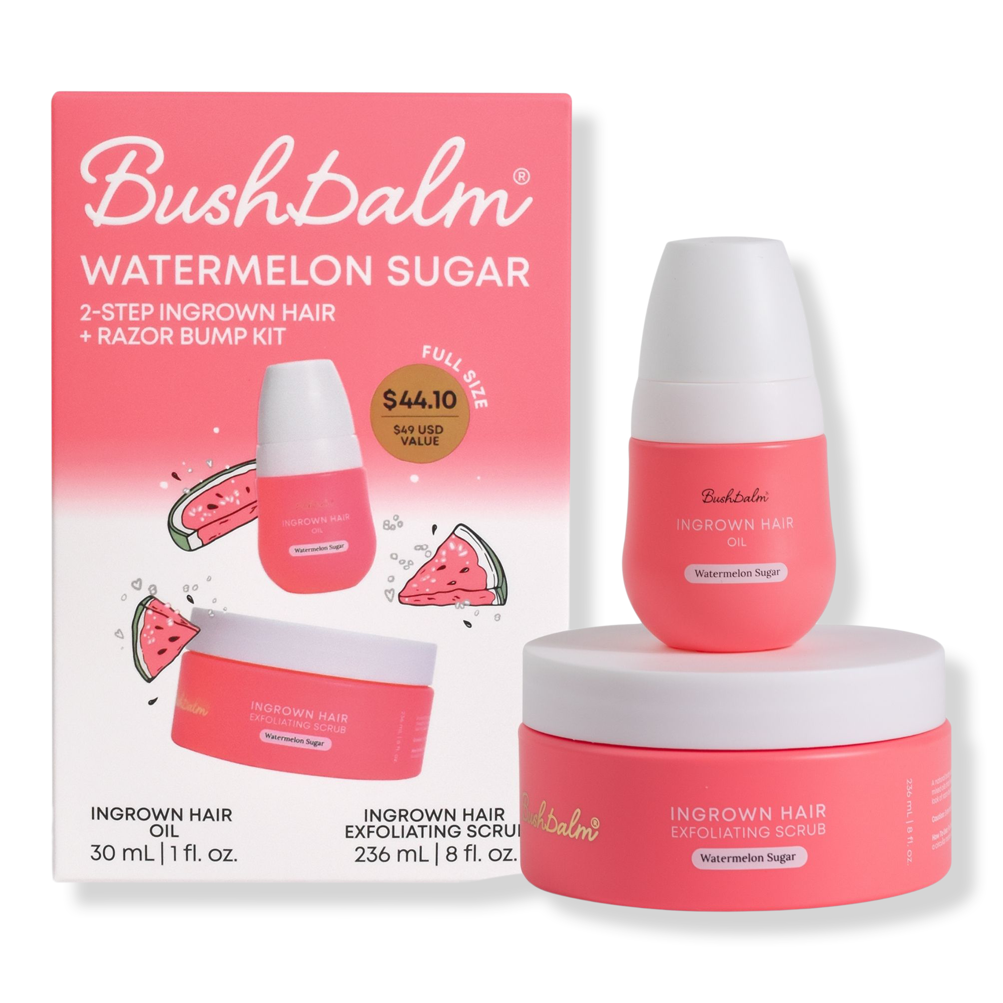 Bushbalm Watermelon Sugar 2 Step Ingrown Hair & Razor Bump Kit #1