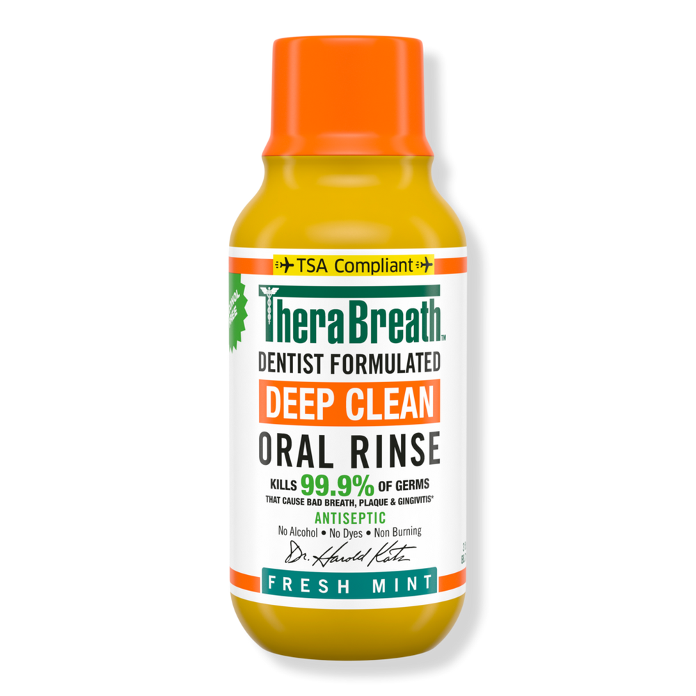Therabreath Travel Size Deep Clean Antiseptic Oral Rinse Fresh Mint