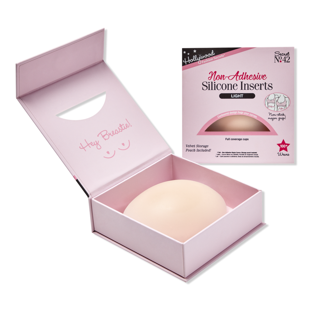 Hollywood Fashion Secrets Non-Adhesive Silicone Inserts, Nipple Concealers - Light