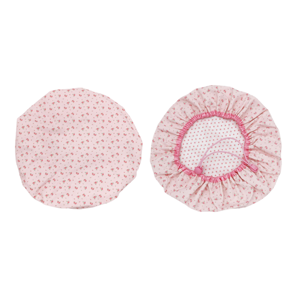 The Vintage Cosmetic Company Ditsy Rose Printed Reusable Shower Cap & Hair Towel Set #2