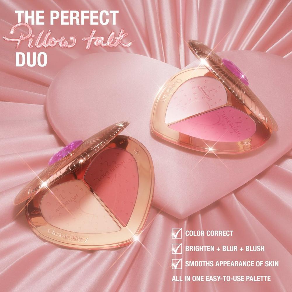 Pillow Talk Beauty Soulmates Brighten & Blush Powder Palette - Pillow Talk Flawless Peach