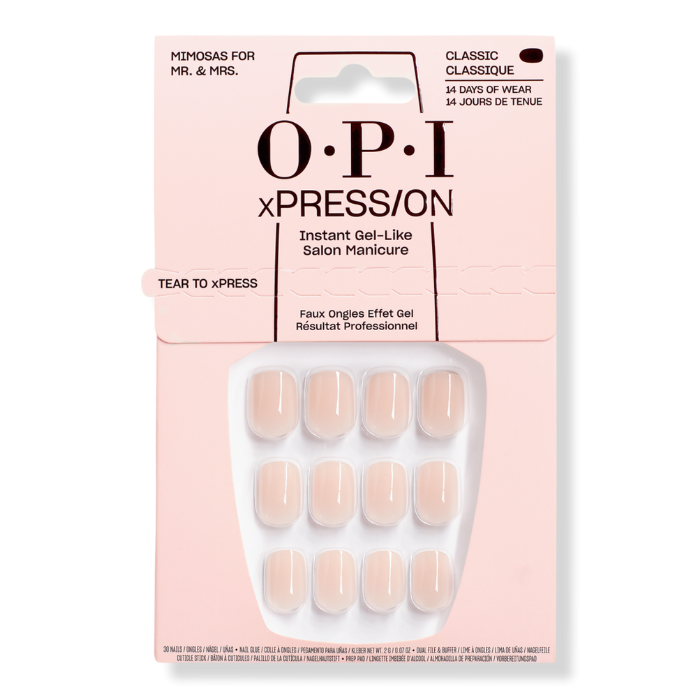 Opi Xpress/on Short Solid Color Press On Nails - Mimosas For Mr. And Mrs.