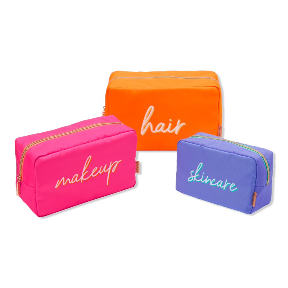 Tartan + Twine Fun With Color 3 Piece Cosmetic Bag Set